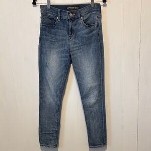 Express Women's Classic Blue Super Skinny Ankle Jeans